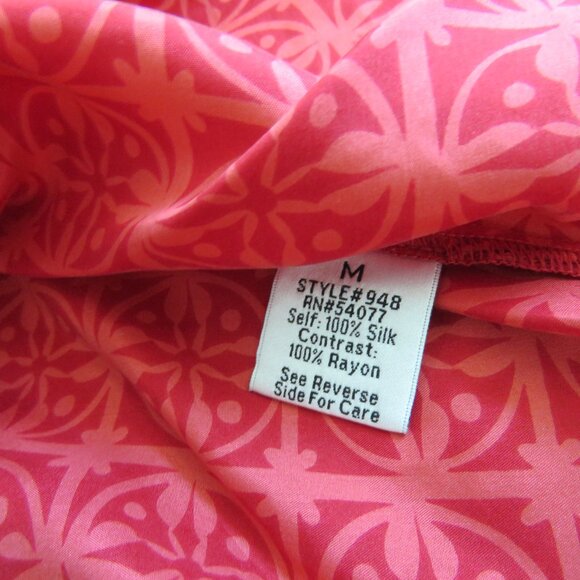 VINTAGE Y2K CABI 100% Silk Asian Inspired Floral Butterfly Babydoll Top Boho M - Picture 16 of 16